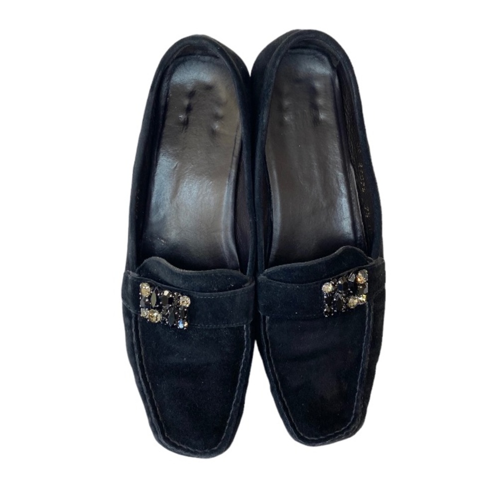Stuart Weitzman Black Suede Loafers